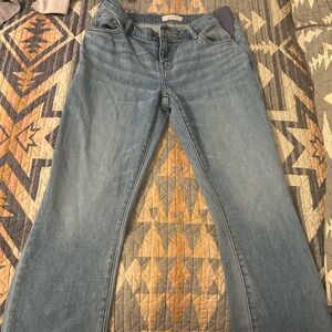 Hatch maternity light wash crop Jean